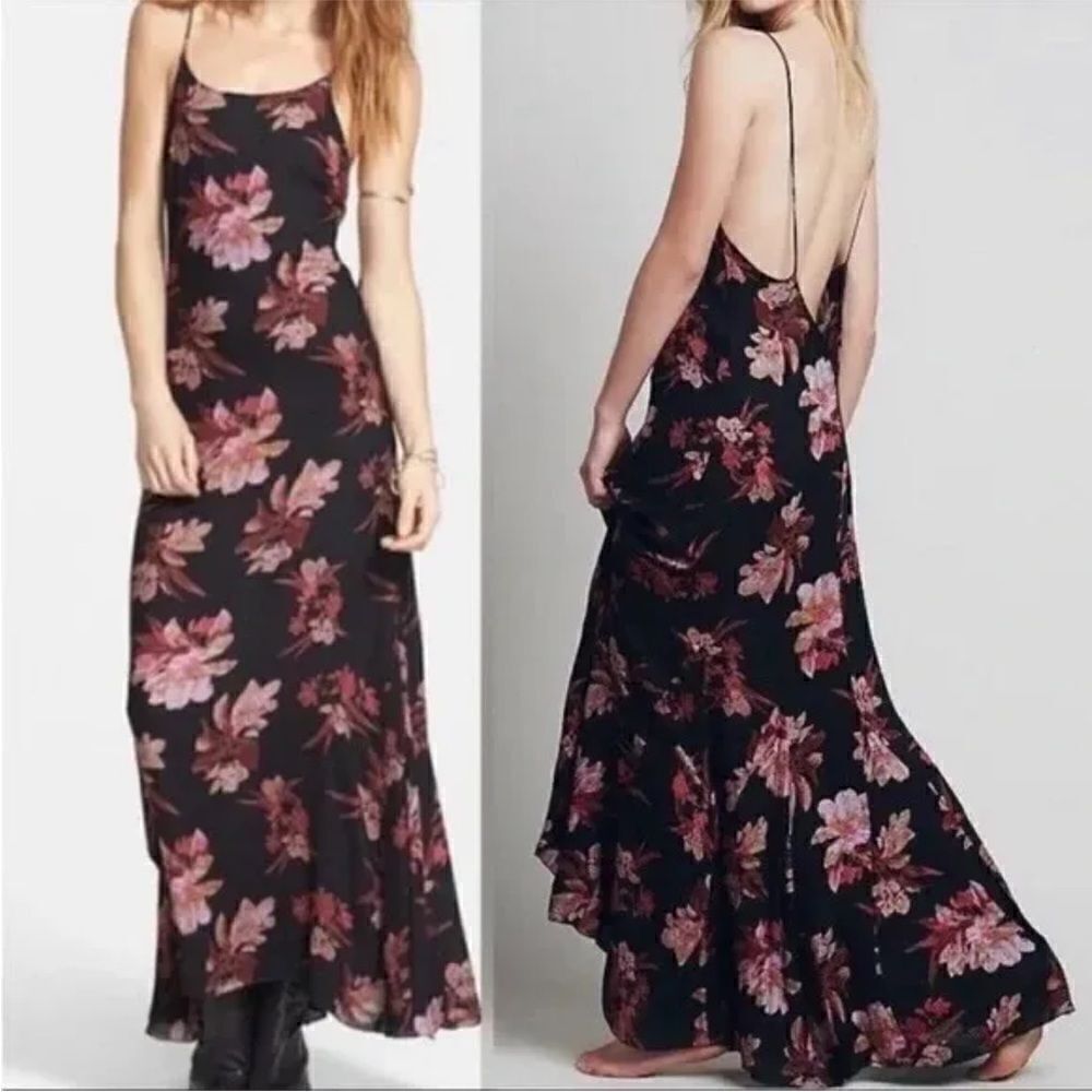 Intimately Free People Star Chasing Floral Garden Maxi Dress Raven Combo XS